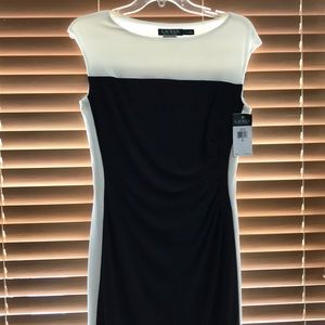 RALPH LAUREN BLK/CR ESSENTIALS DRESS